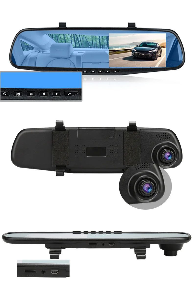 مرآة السيارة الذكية 3 في 1 (شاشة + داش كام + كاميرا ركن) 570 الف    DASH CAM